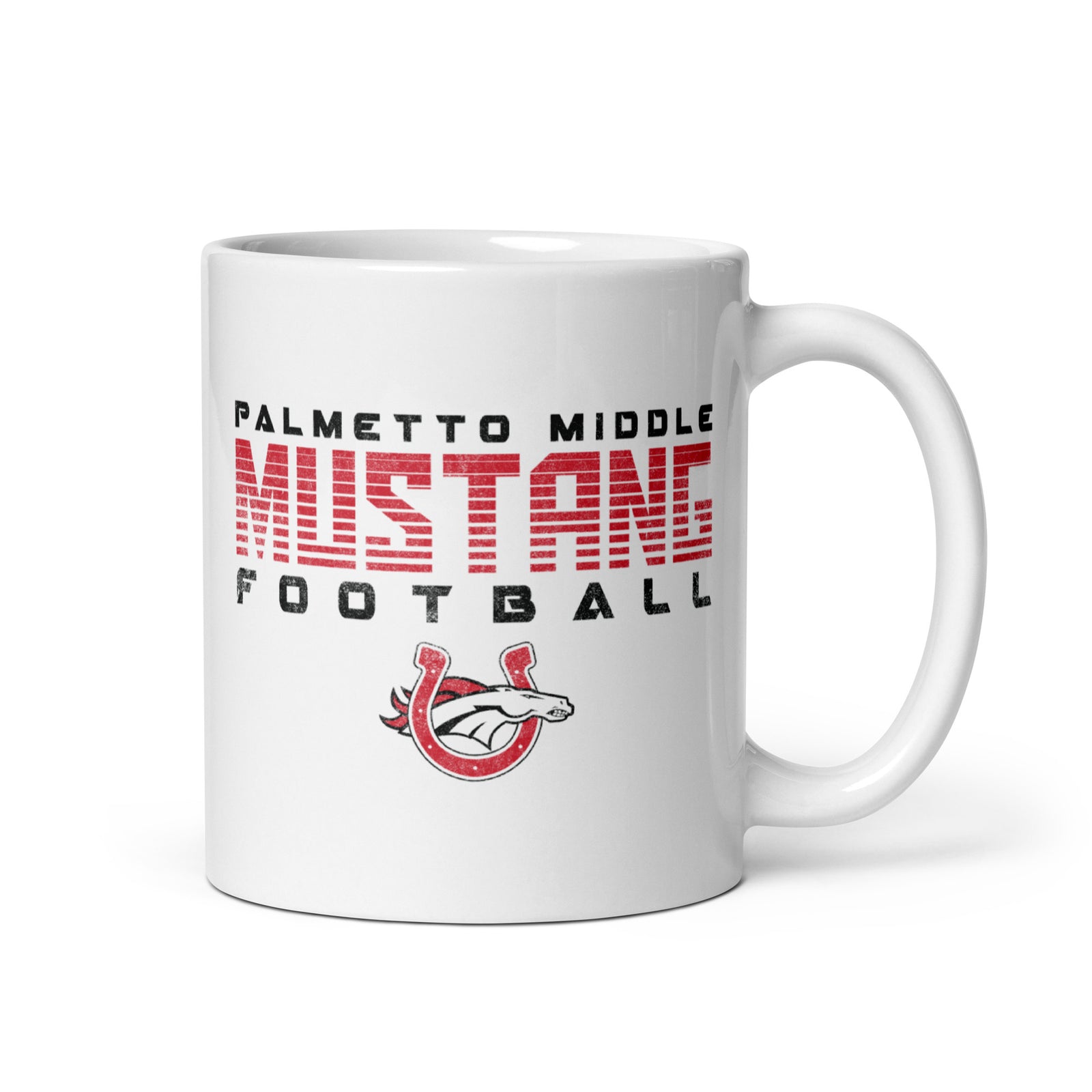 Palmetto Middle Football White White Glossy Mug