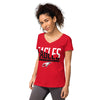 Maize HS Wrestling Eagles Red Women’s fitted v-neck t-shirt