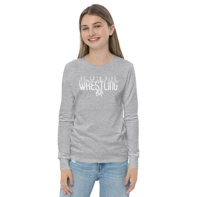 De Soto Kids Wrestling Grey Youth Long Sleeve Tee