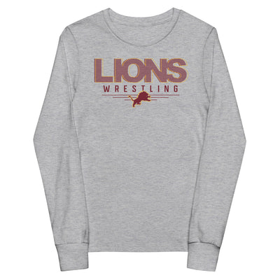Lions Wrestling Retro Youth long sleeve tee