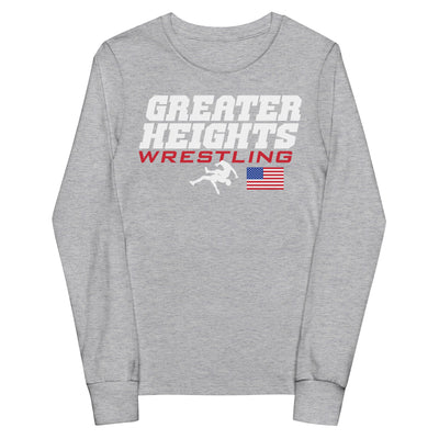 Greater Heights Wrestling 2 Youth long sleeve tee