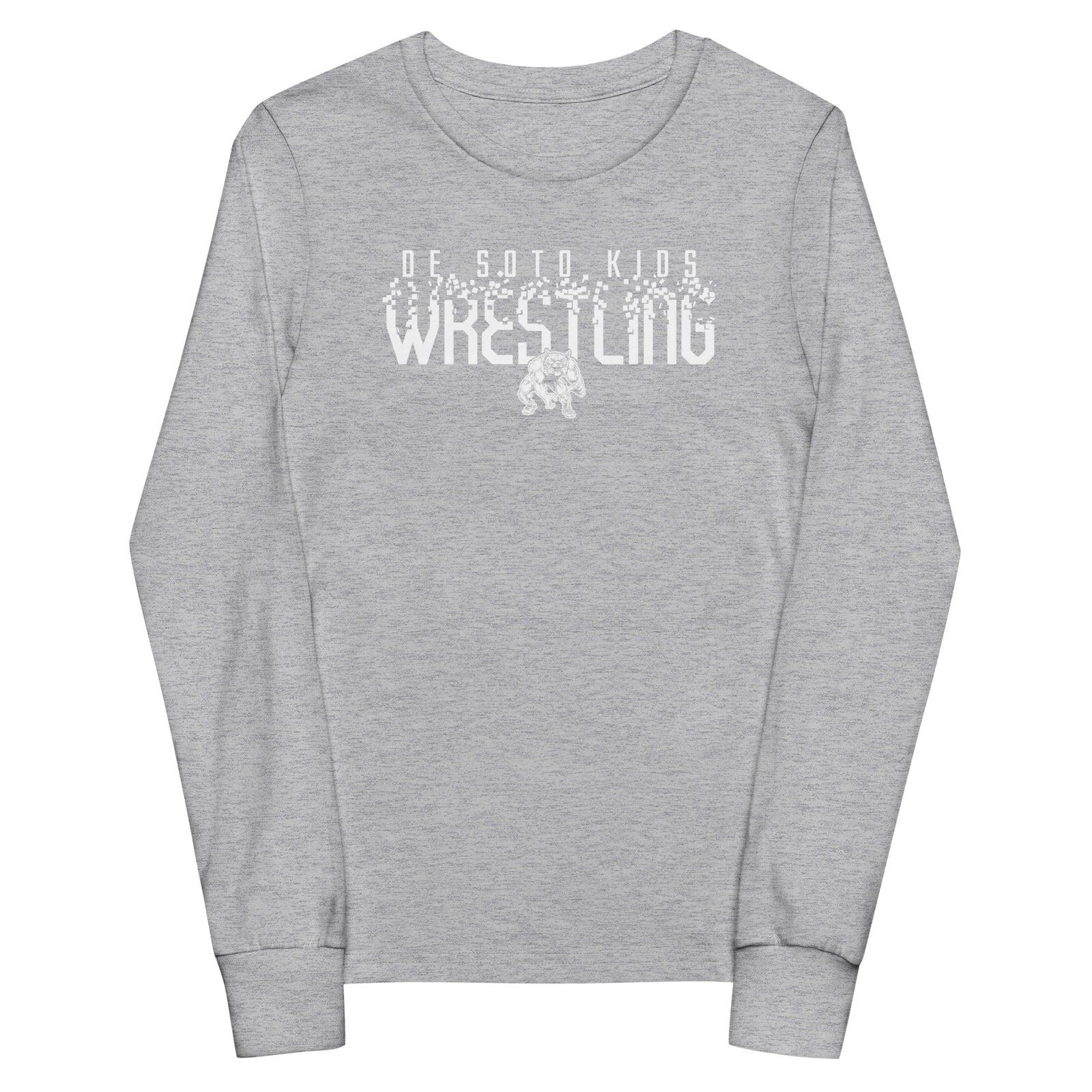 De Soto Kids Wrestling Grey Youth Long Sleeve Tee