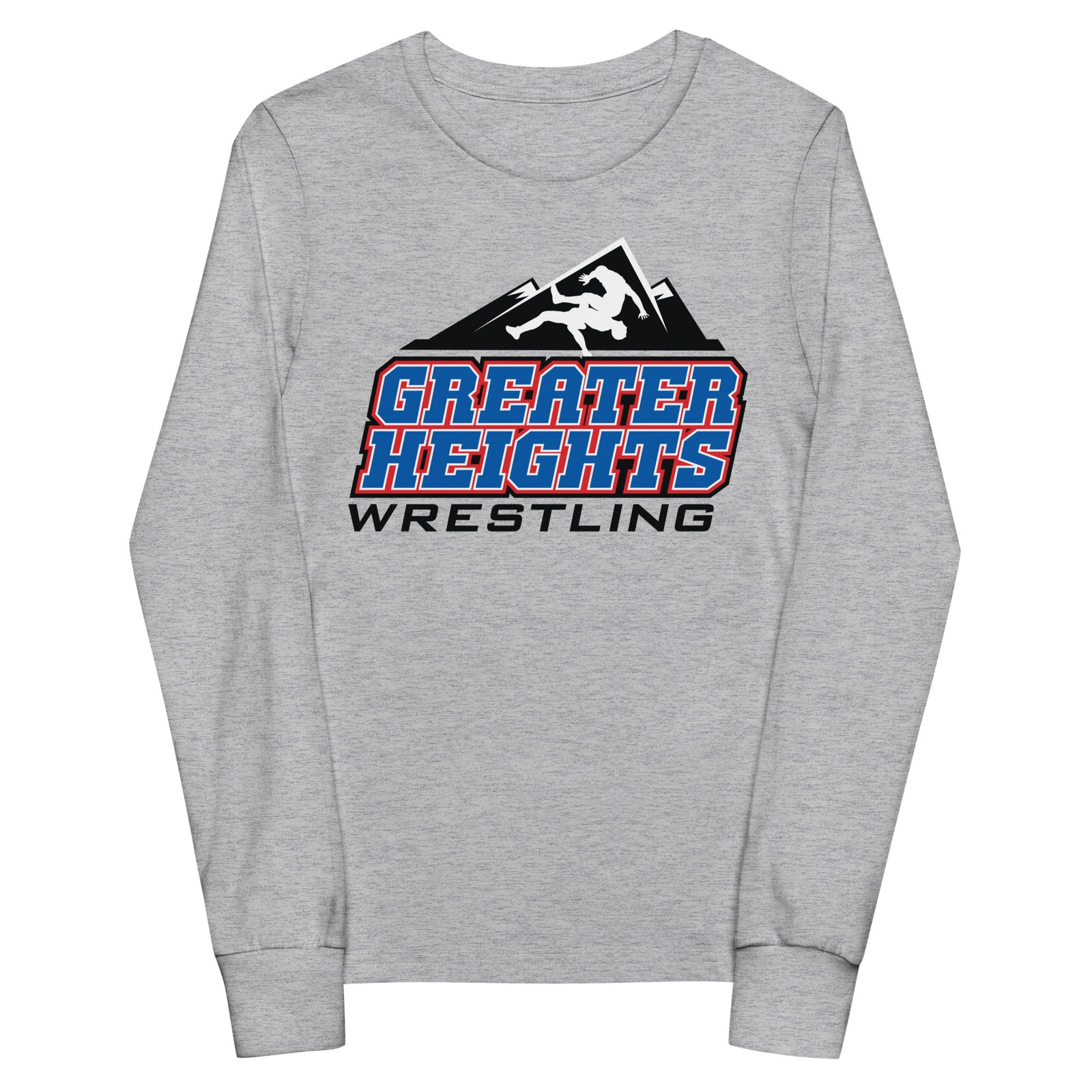 Greater Heights Wrestling Embrace The Climb 1 Youth long sleeve tee