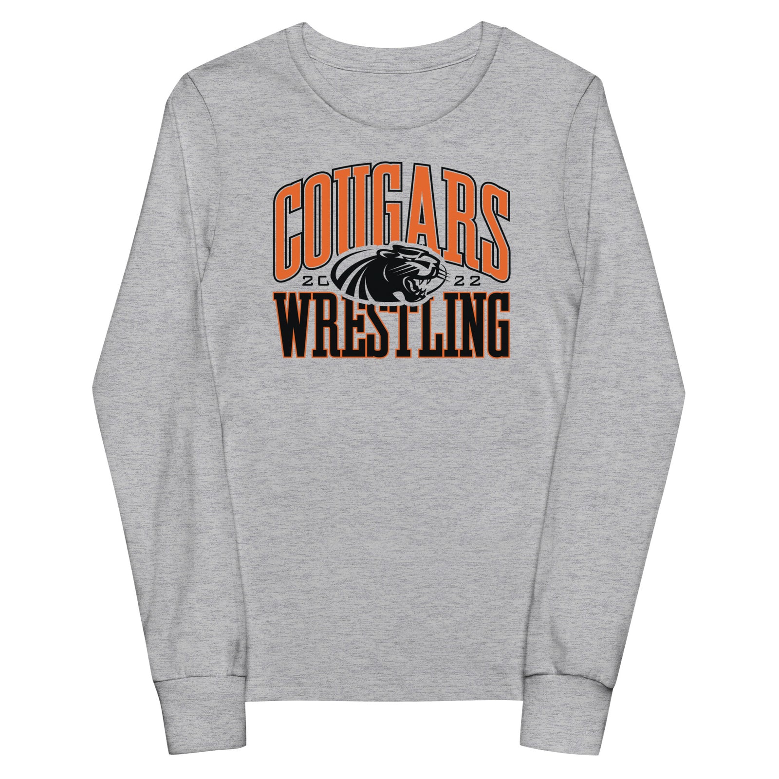 Half Moon Bay Wrestling COUGARS Youth Long Sleeve Tee