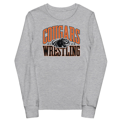 Half Moon Bay Wrestling COUGARS Youth Long Sleeve Tee