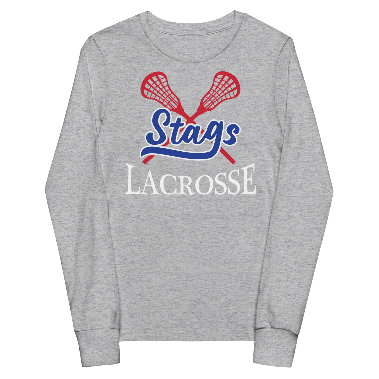 Stags Lacrosse Grey Youth Long Sleeve Tee