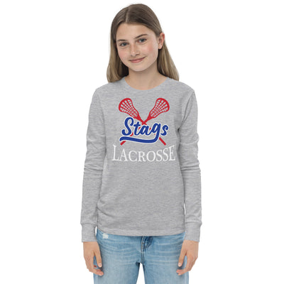 Stags Lacrosse Grey Youth Long Sleeve Tee