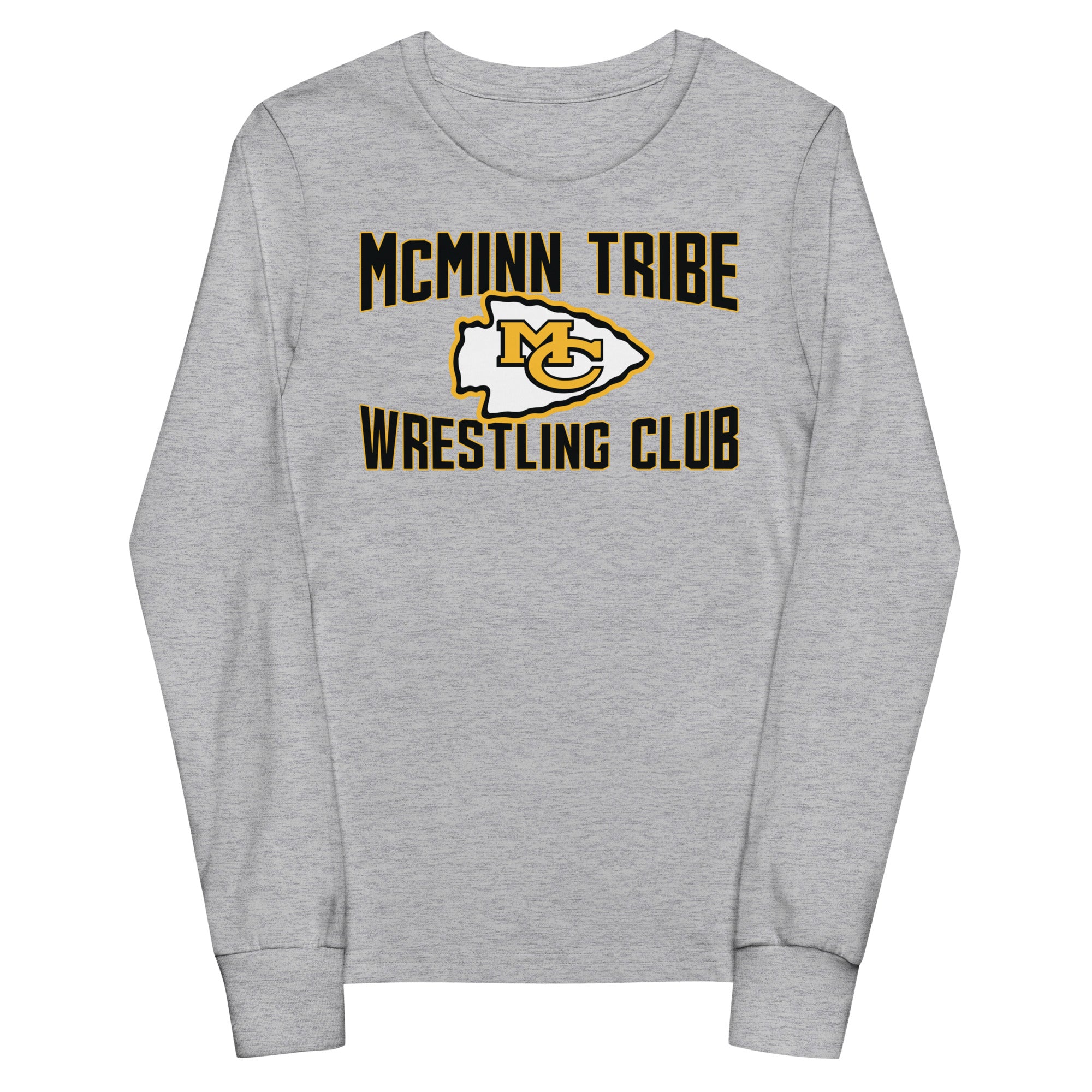 McMinn Tribe Wrestling Club  Grey Youth Long Sleeve Tee