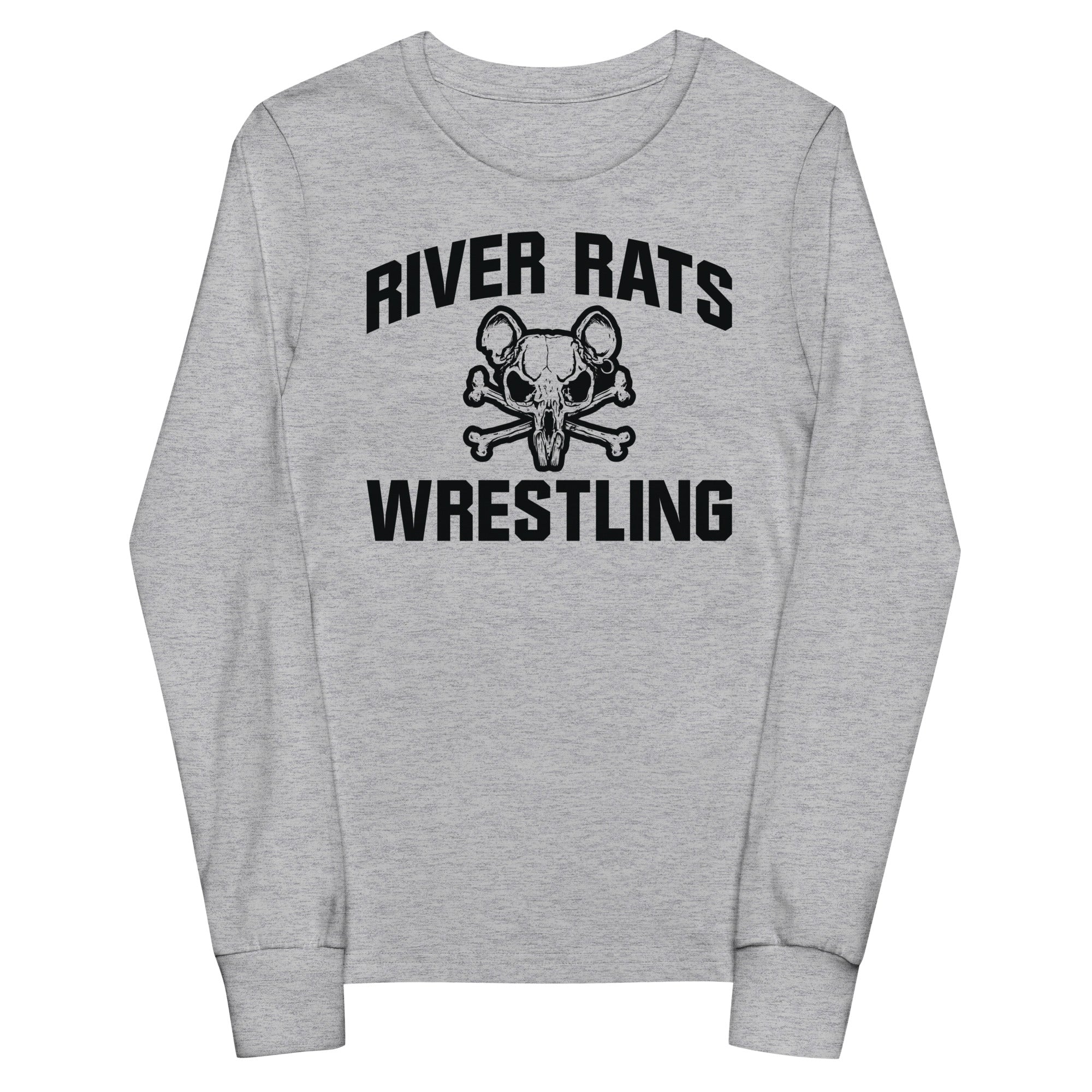 River Rats Wrestling  Grey Youth Long Sleeve Tee