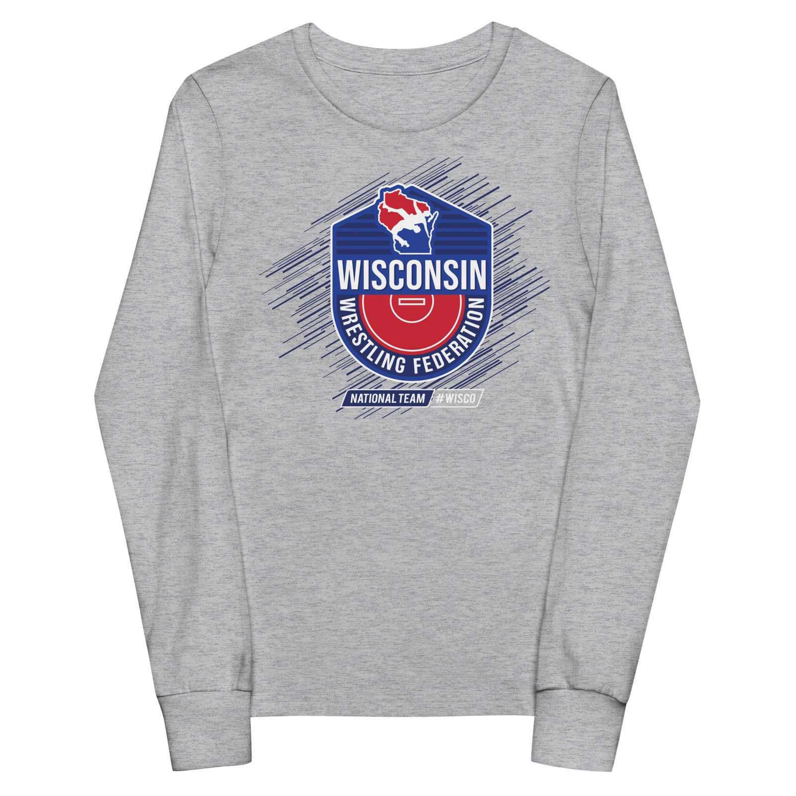 Wisconsin Wrestling Federation Wrestling 2023 WISCO Badge Youth Long Sleeve Tee