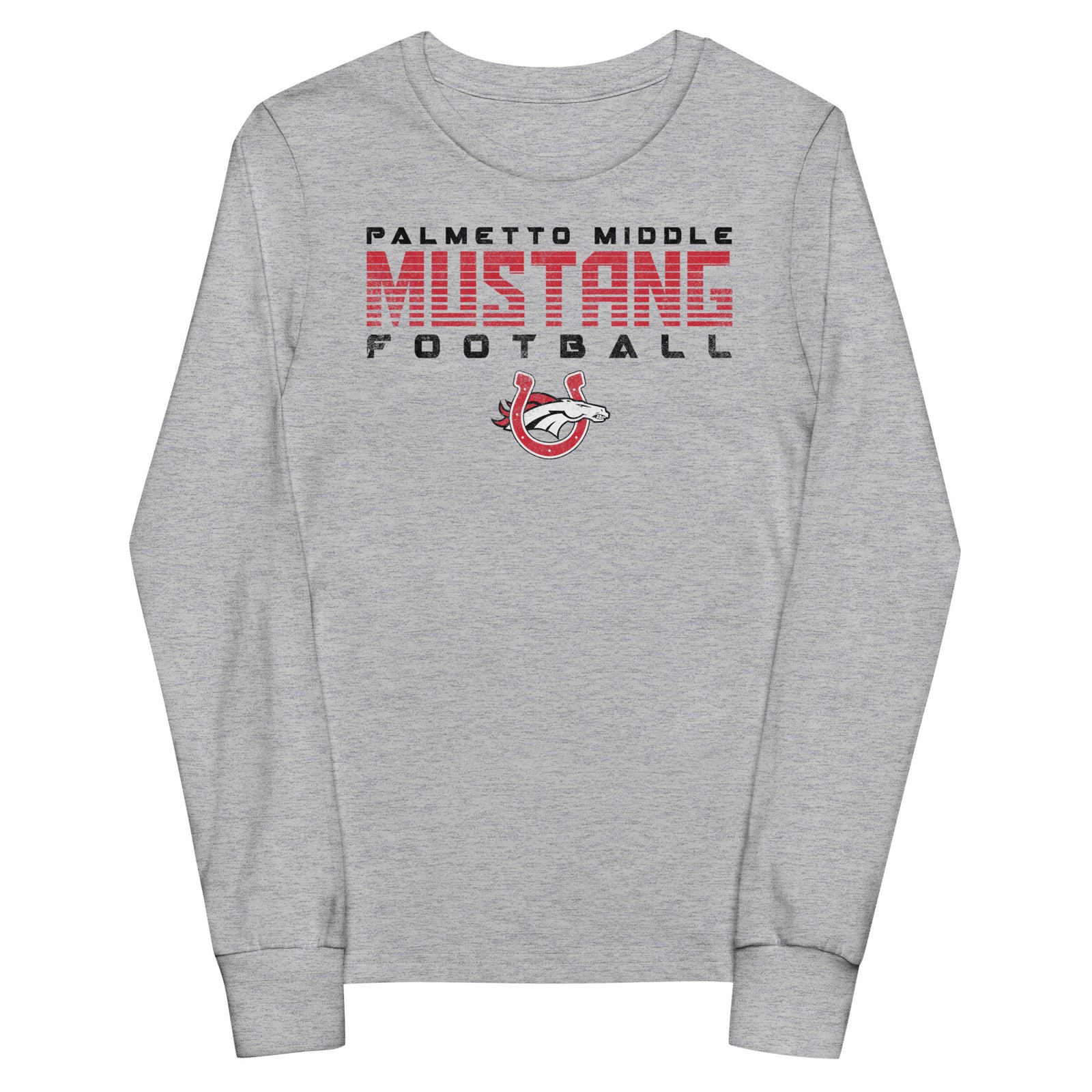 Palmetto Middle Football Grey Youth Long Sleeve Tee