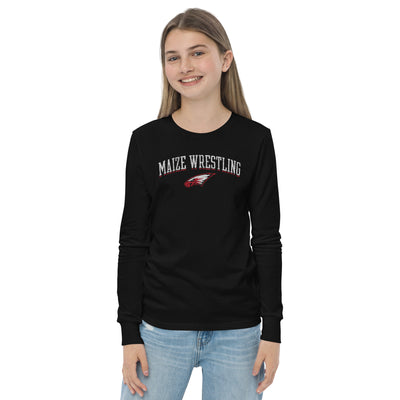 Maize HS Wrestling Arch Youth Long Sleeve Tee