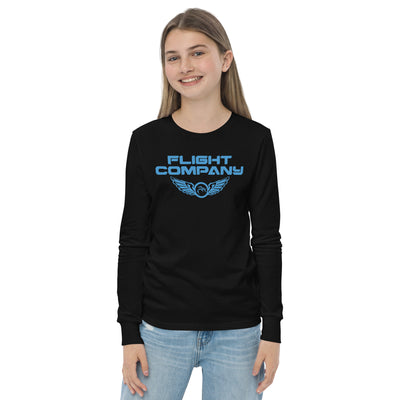 Flight Company  Black Youth Long Sleeve Tee