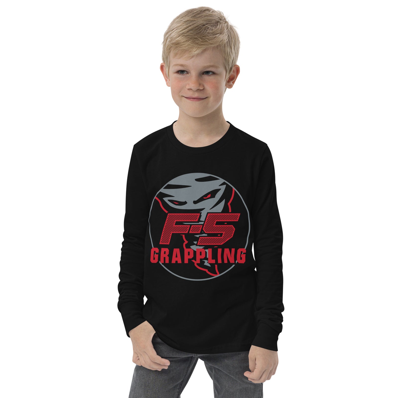 F-5 Grappling Tornado Youth long sleeve tee
