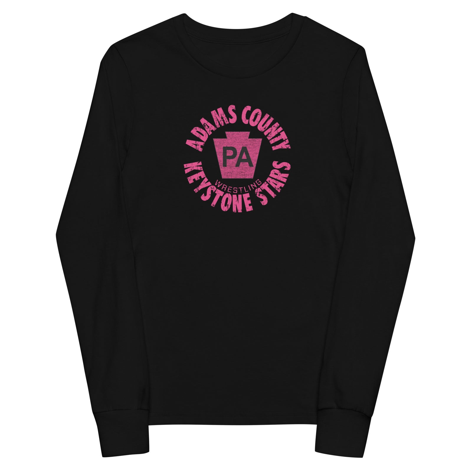 Keystone Stars Wrestling Club Pink Youth Long Sleeve Tee