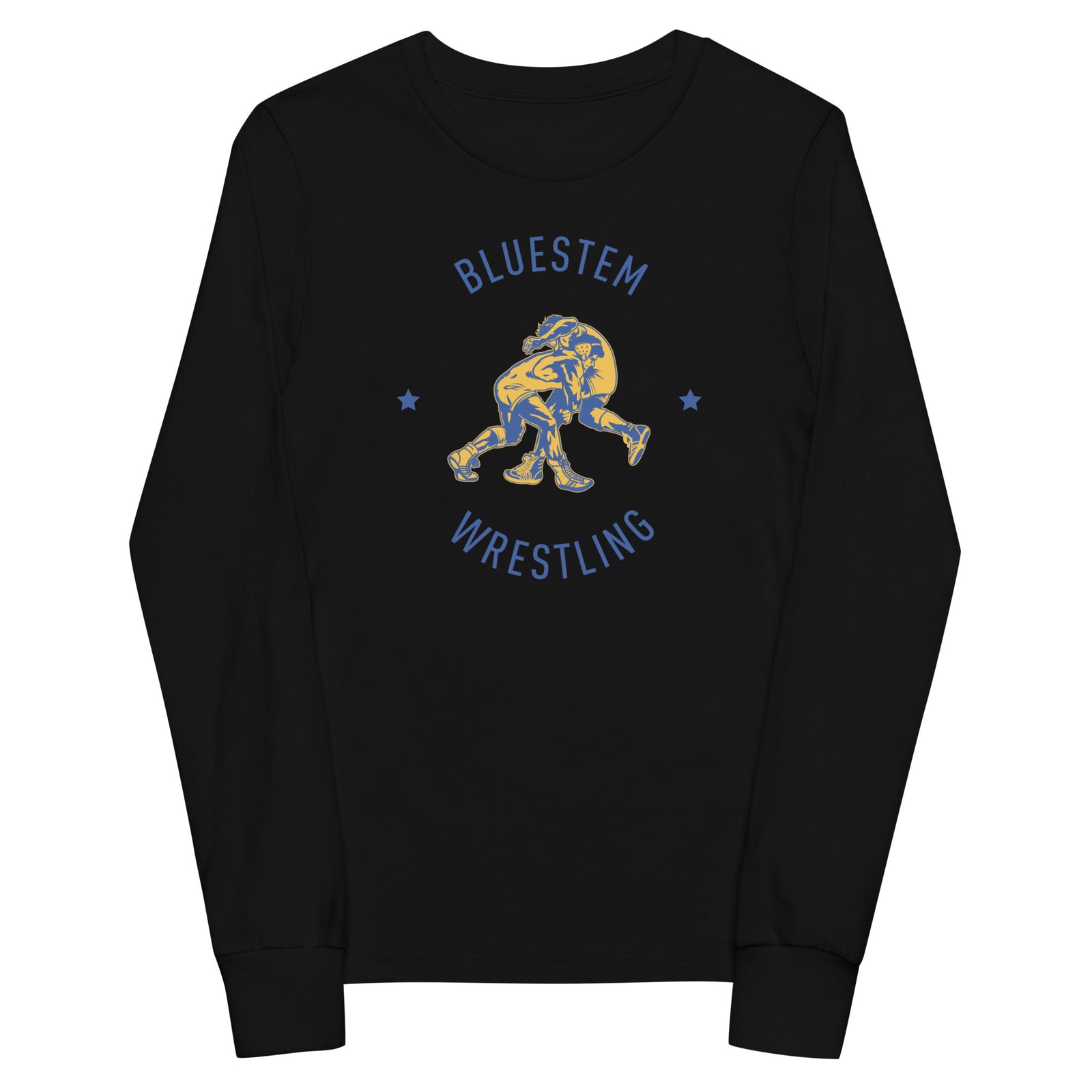 Bluestem Wrestling (Front + Back) Youth Long Sleeve Tee