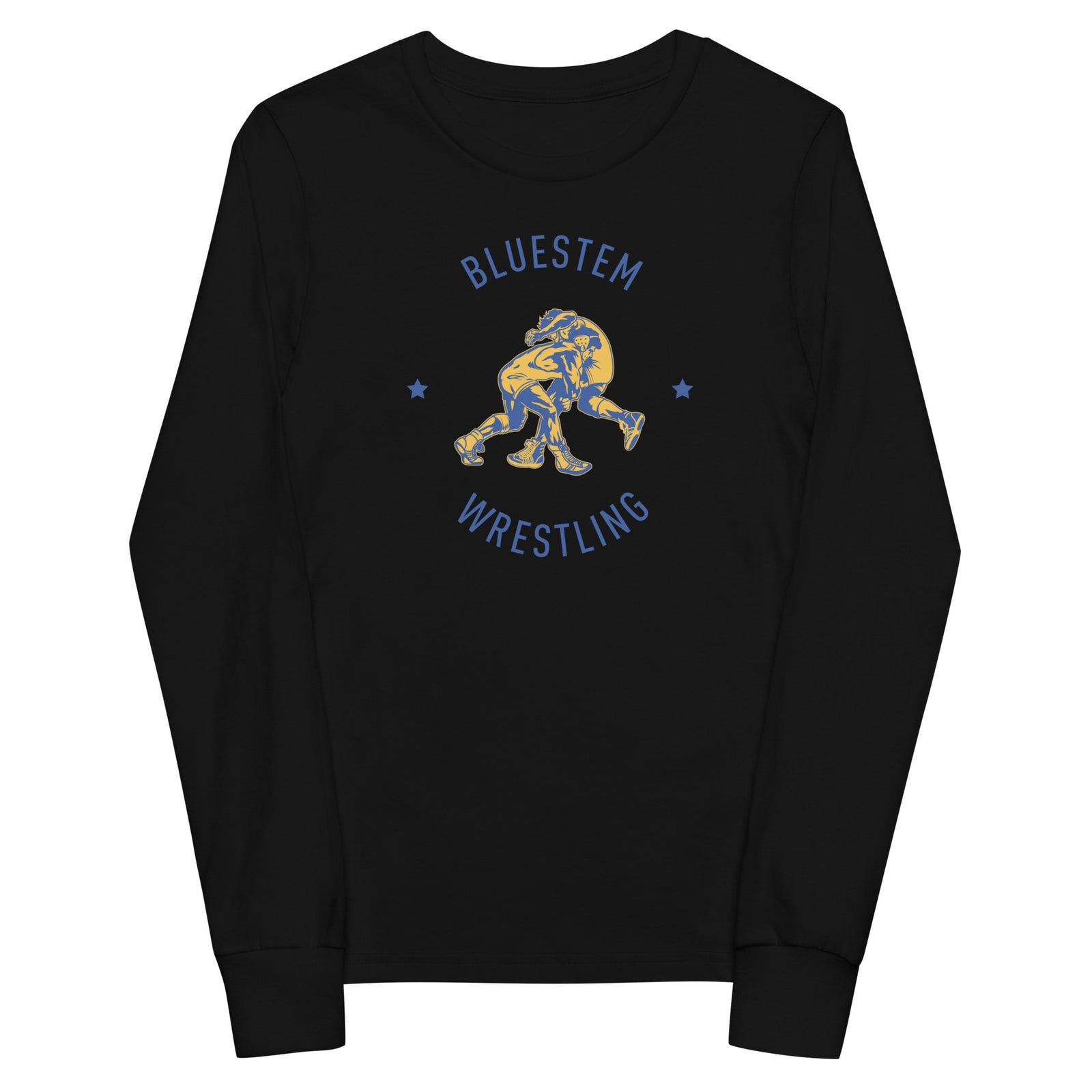 Bluestem Wrestling (Front Only) Youth Long Sleeve Tee