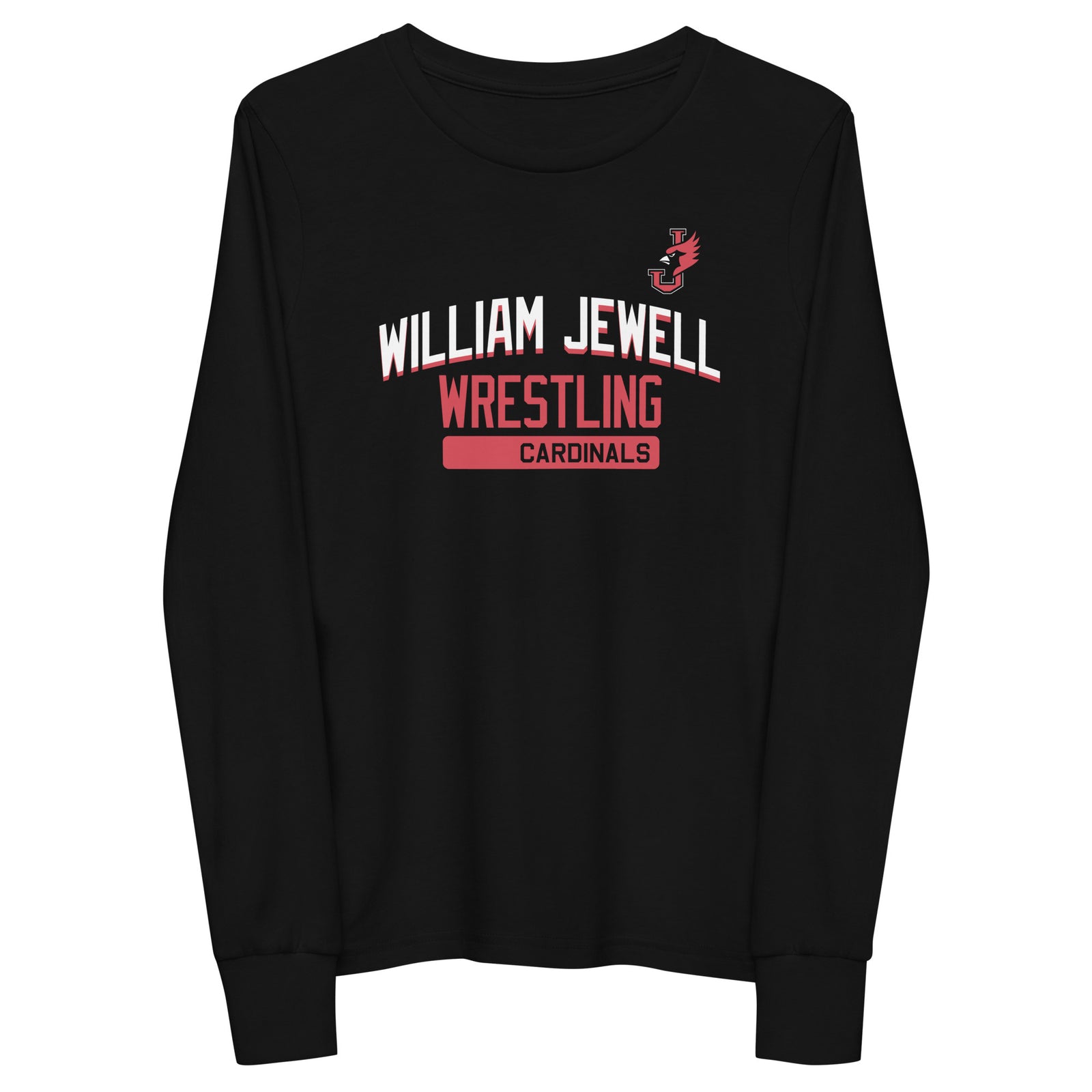 William Jewell Wrestling Black Youth Long Sleeve Tee