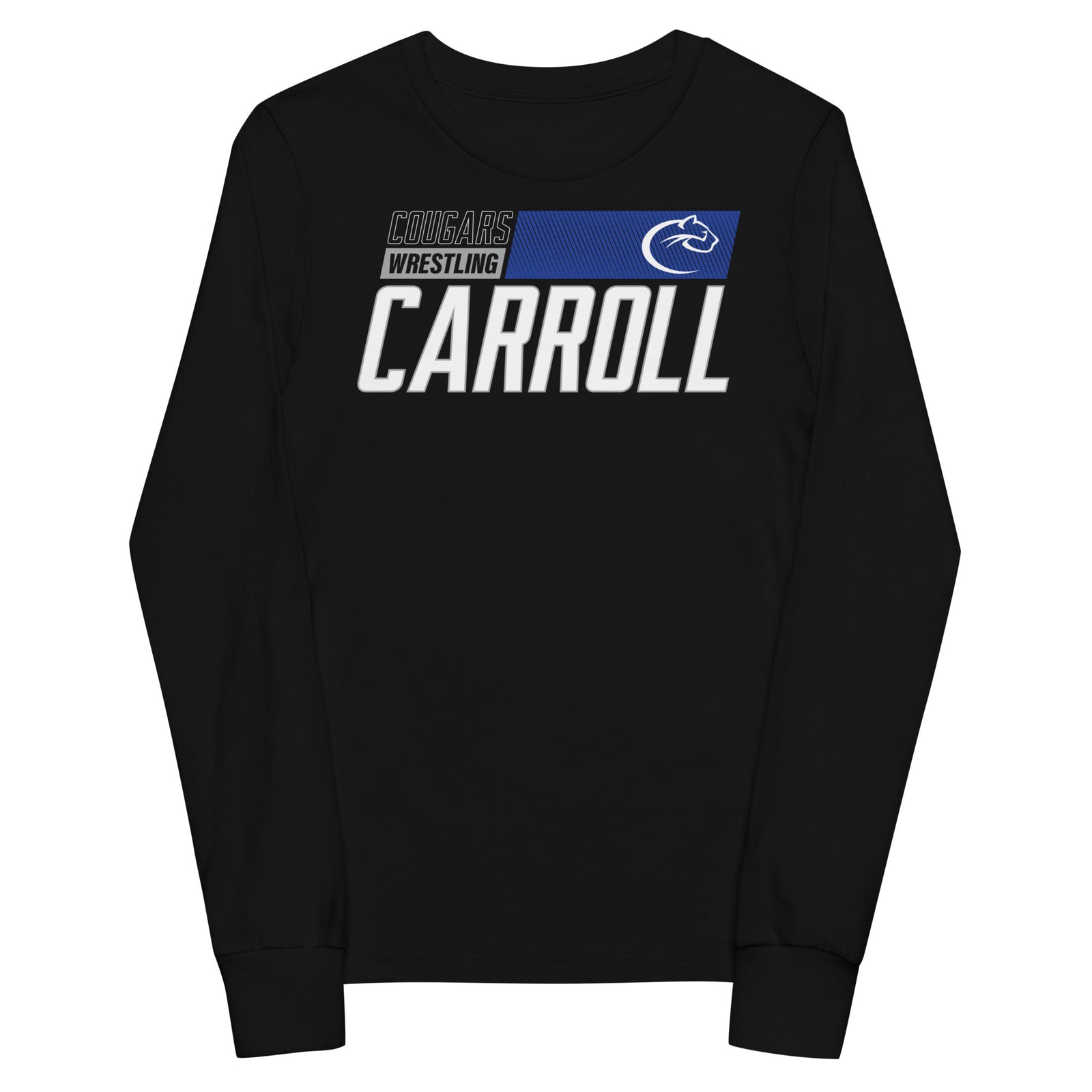 Carroll Wrestling Black  Youth Long Sleeve Tee
