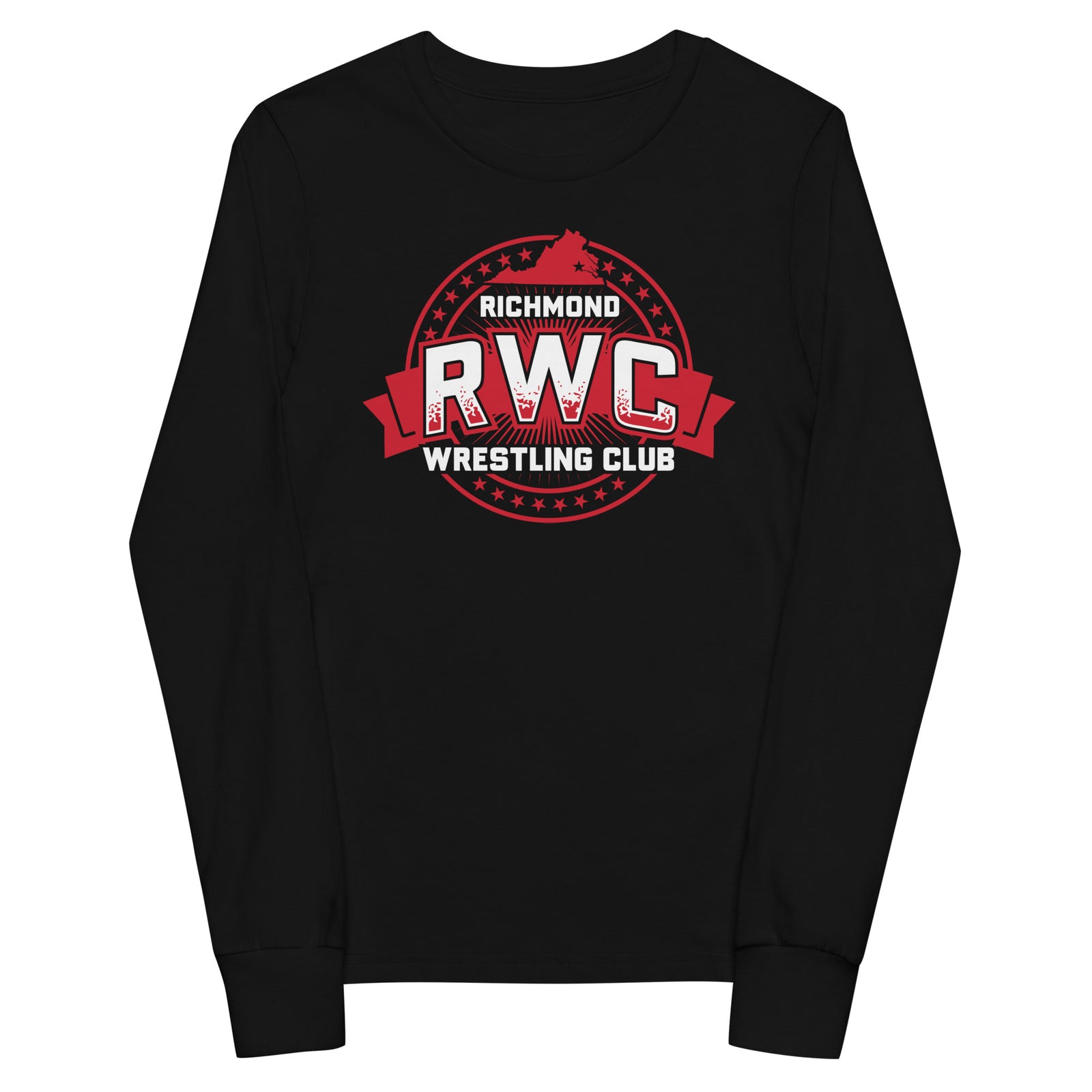 Richmond Wrestling Club Black Youth Long Sleeve Tee