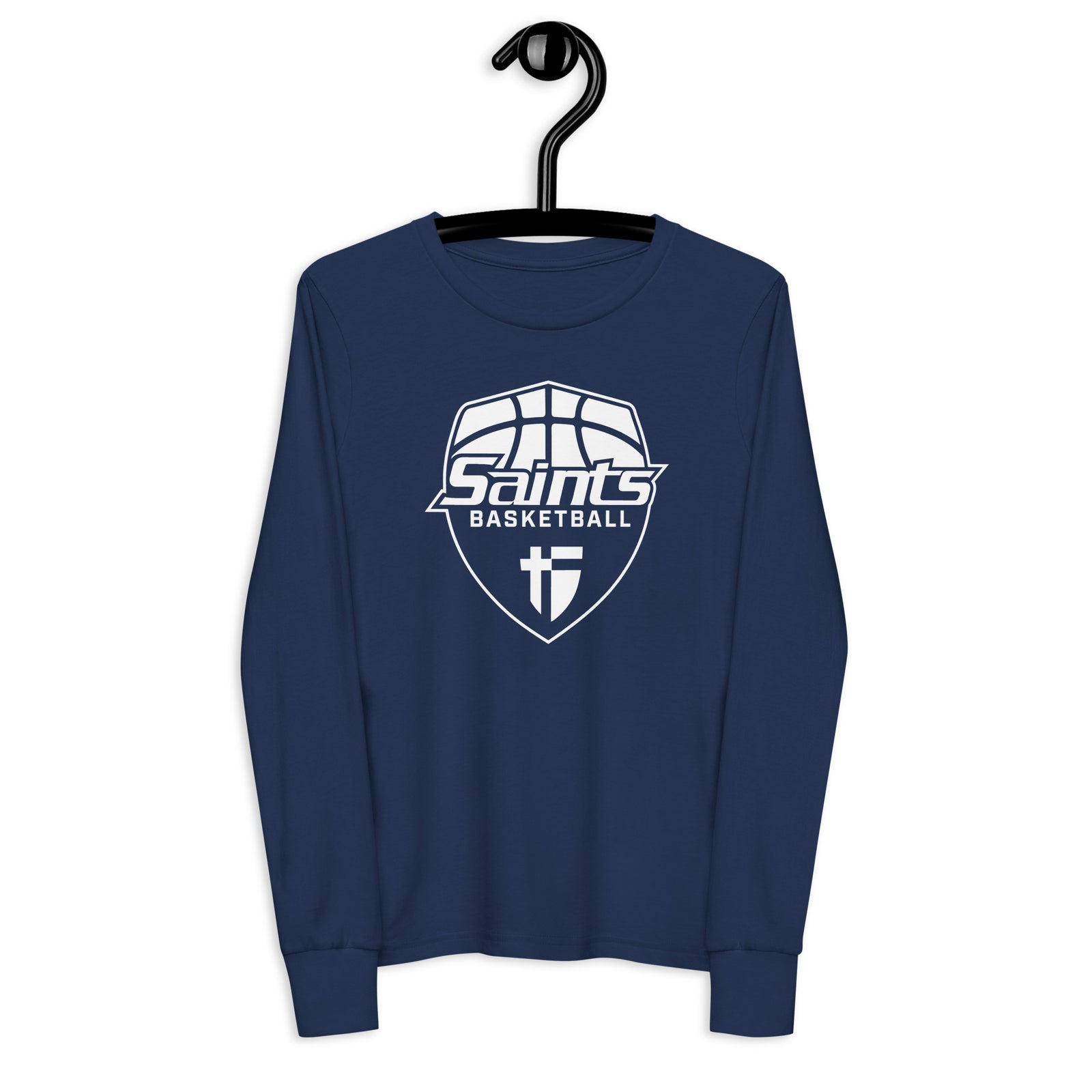 Youth Saints Basketball Navy Youth long sleeve tee