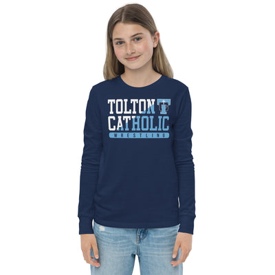 Father Tolton Catholic - Wrestling Navy Youth Long Sleeve Tee