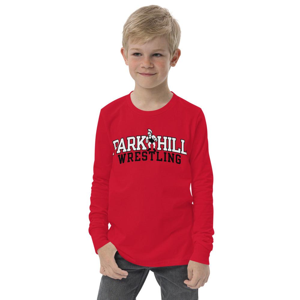 Park Hill Wrestling Youth Super Soft Long Sleeve Tee - Red or White