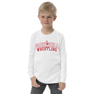 Park Hill Wrestling Youth Super Soft Long Sleeve Tee - Red or White