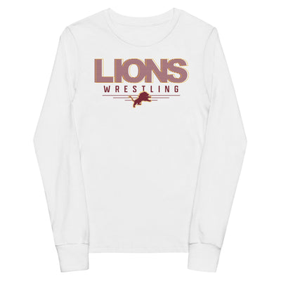 Lions Wrestling Retro Youth long sleeve tee