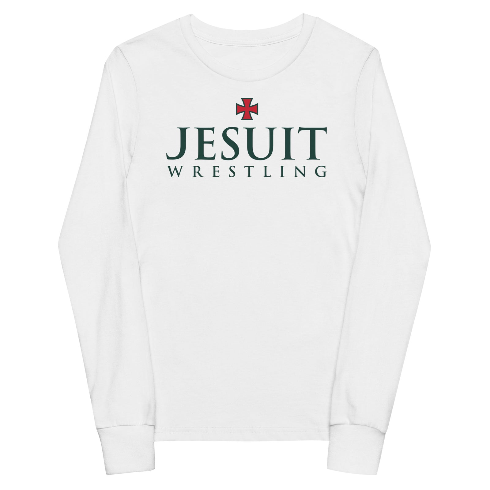 Strake Jesuit Wrestling White Youth Long Sleeve Tee