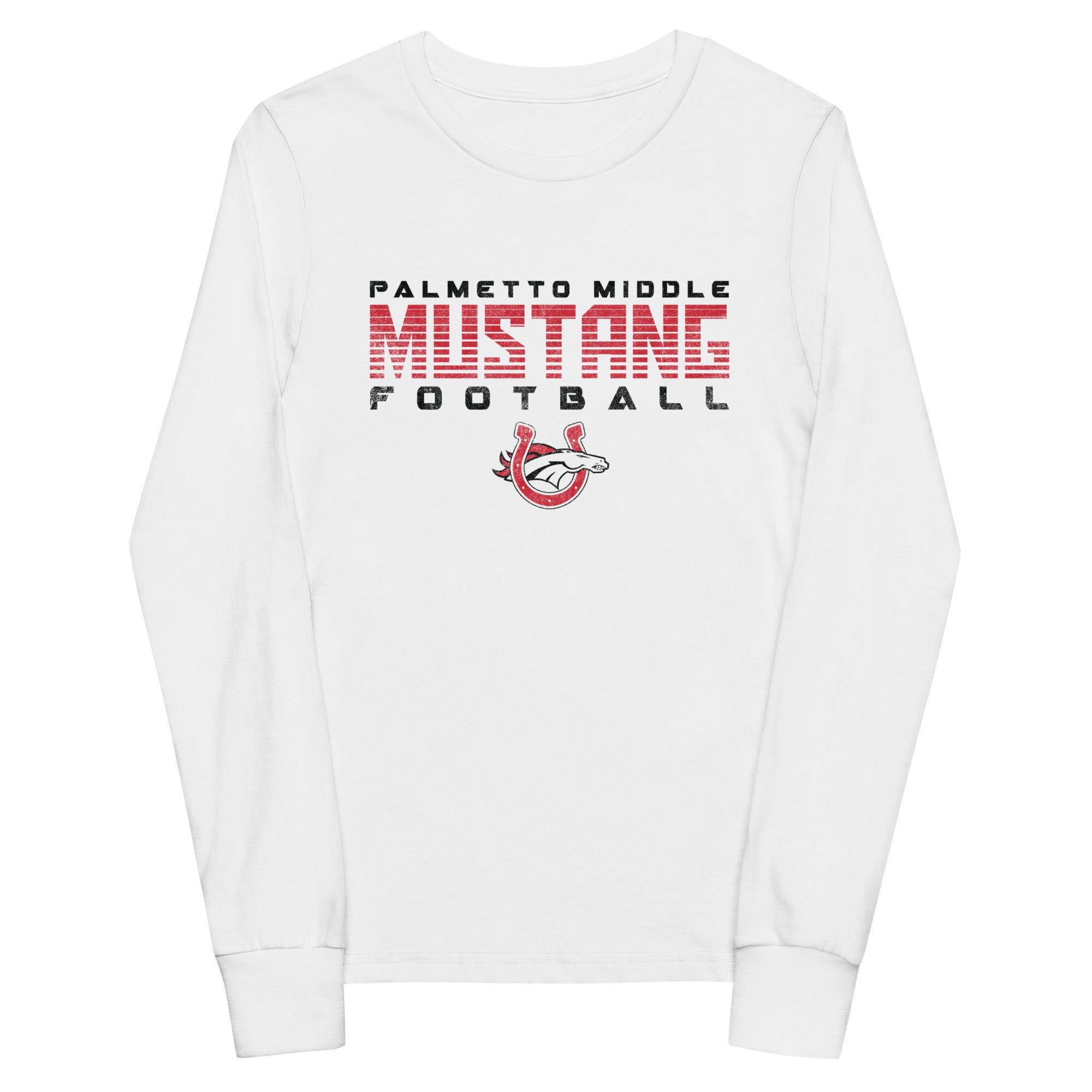 Palmetto Middle Football White Youth Long Sleeve Tee