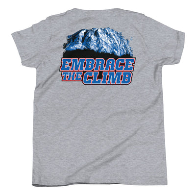 Greater Heights Wrestling Embrace The Climb 1 Youth Short Sleeve T-Shirt