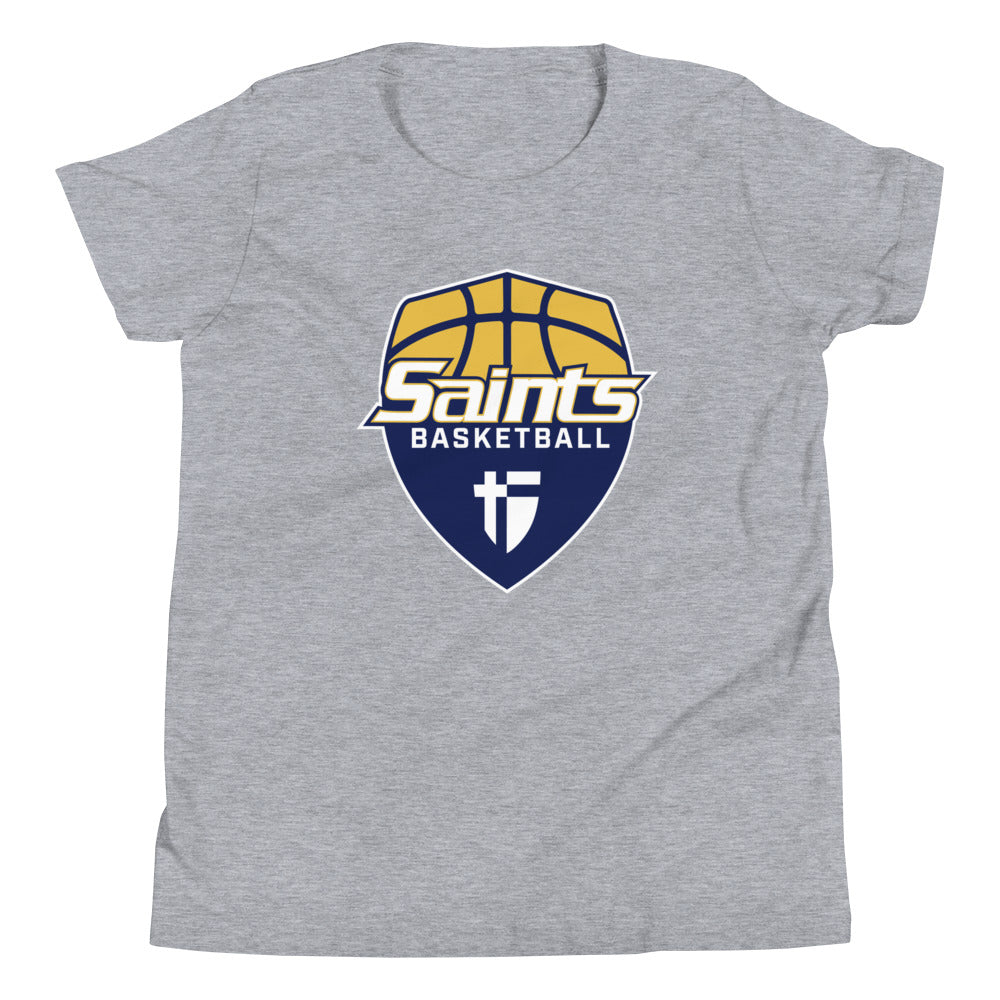 Youth Saints Basketball Grey Youth Short Sleeve T-Shirt