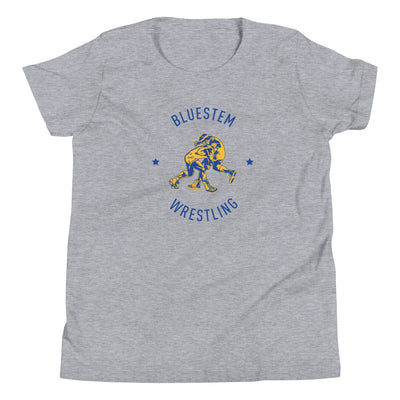 Bluestem Wrestling (Front + Back) Youth Staple Tee