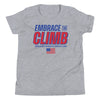 Greater Heights Wrestling Embrace the Climb 3 Youth Staple Tee