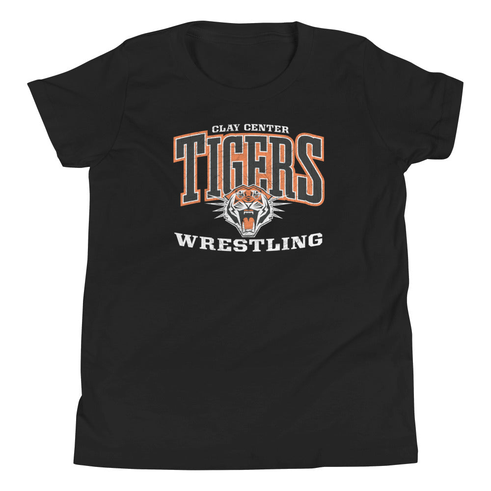 Clay Center Community HS Wrestling Black Youth Staple Tee