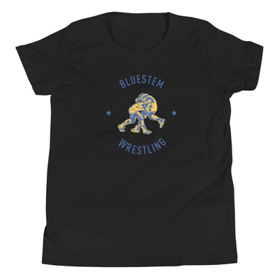 Bluestem Wrestling (Front + Back) Youth Staple Tee