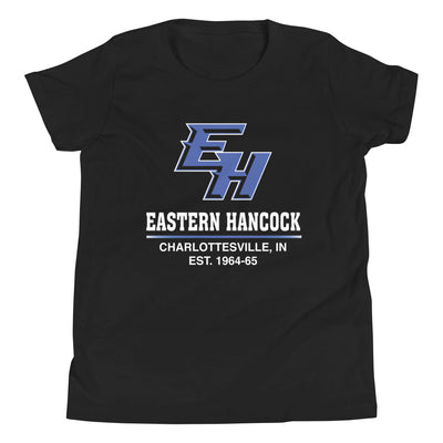 Eastern Hancock MS Track EH On Black Youth Staple Tee