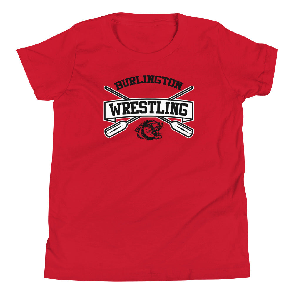 Burlington HS Wrestling Row The Boat (Front + Back) Youth Staple Tee