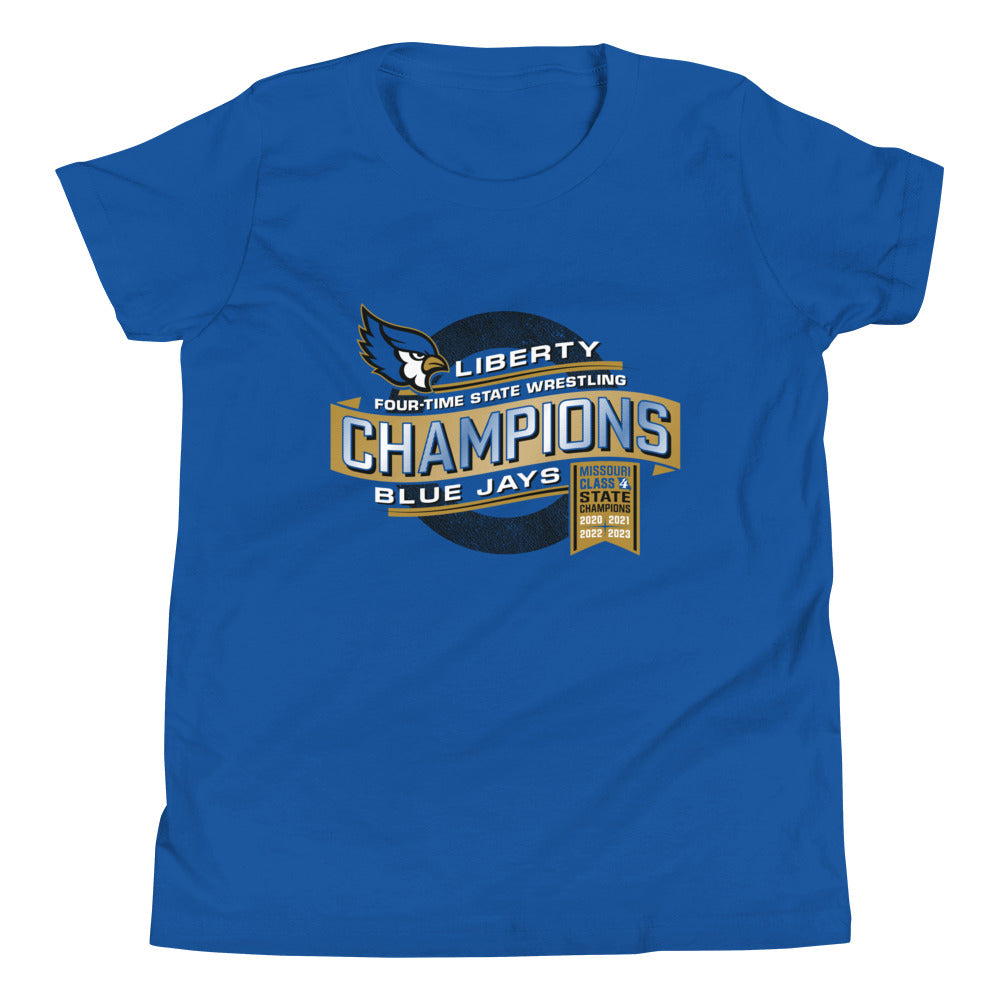 Liberty State Wrestling Champs Royal Design Youth Staple Tee