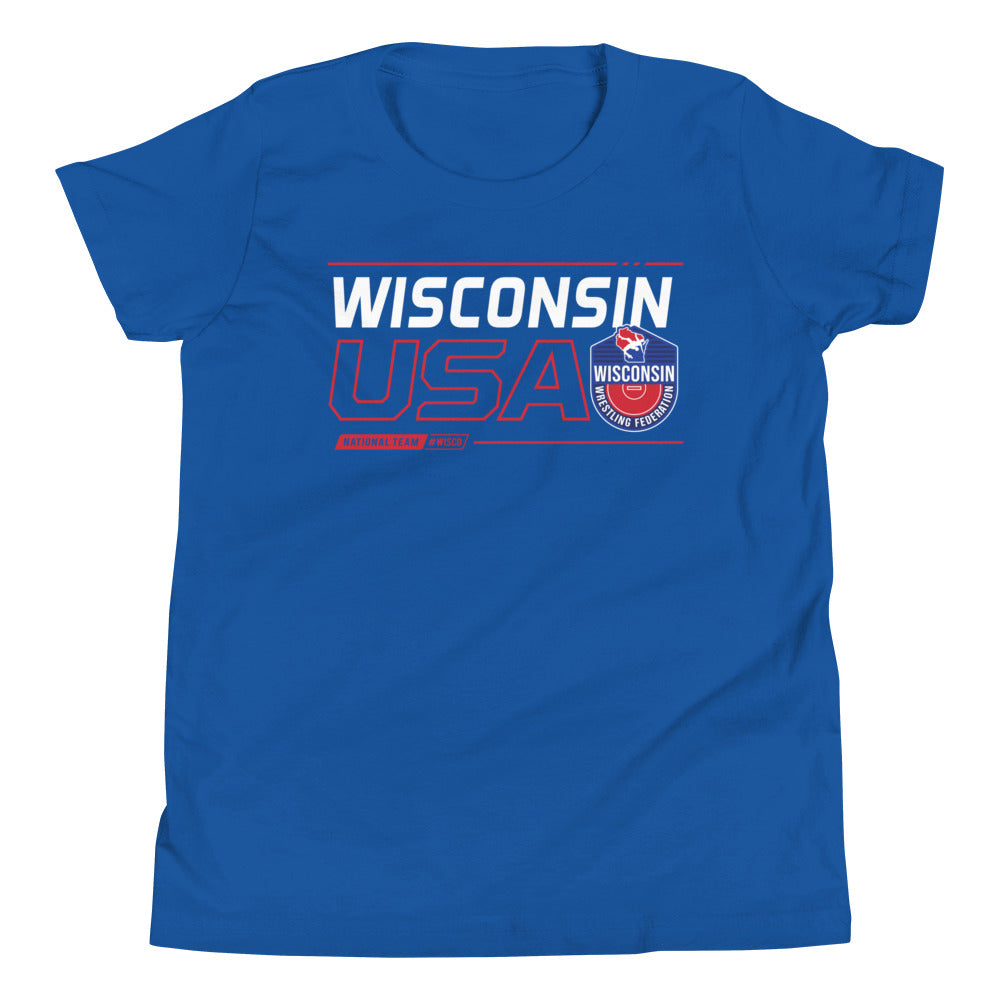 Wisconsin Wrestling Federation Wrestling 2023 Stack Youth Staple Tee