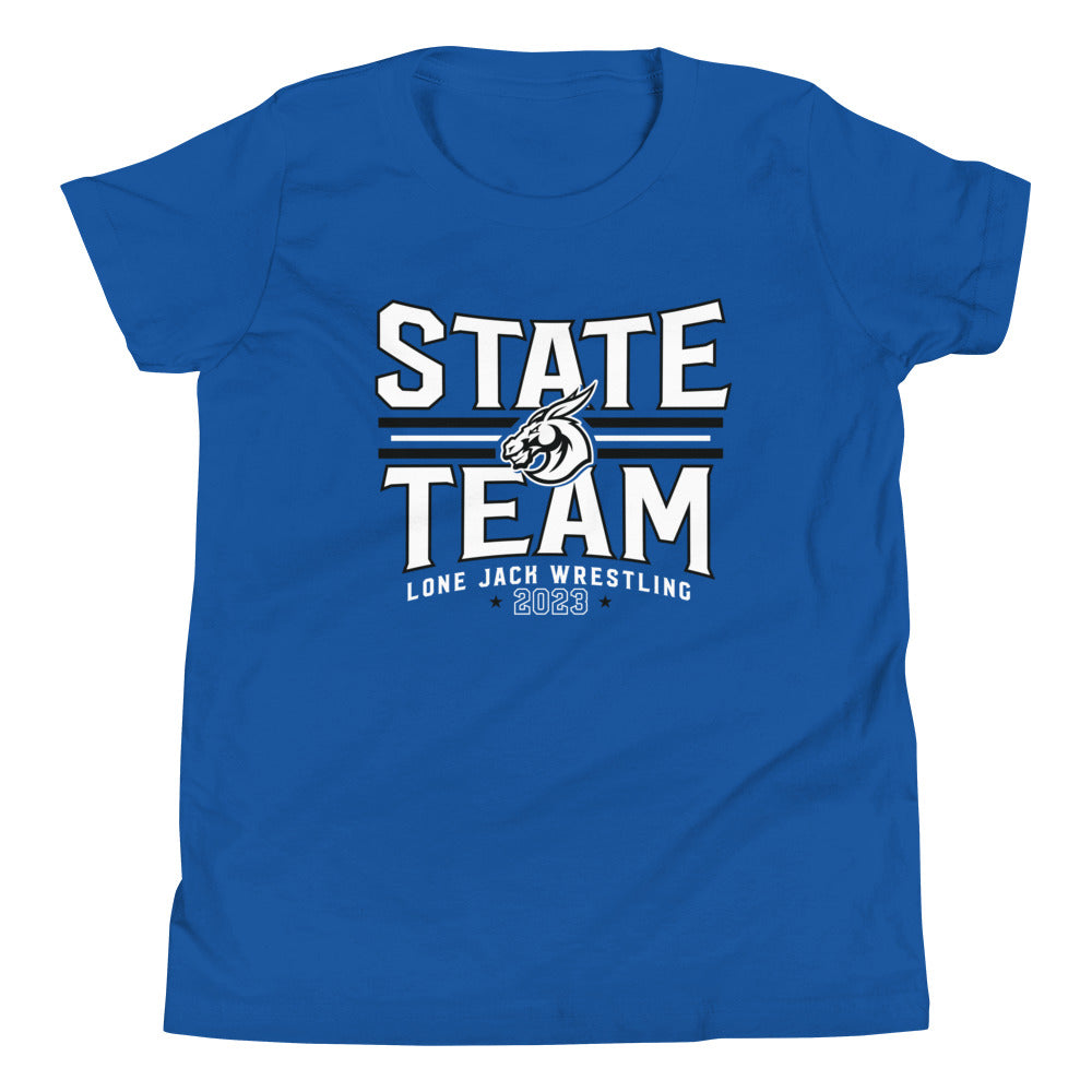 Lone Jack HS Wrestling State Shirts 2023 Youth Staple Tee