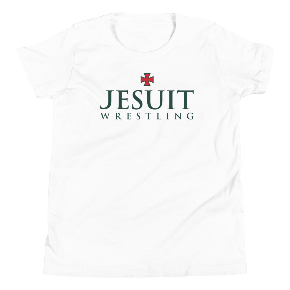 Strake Jesuit Wrestling White Youth Staple Tee