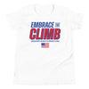 Greater Heights Wrestling Embrace the Climb 3 Youth Staple Tee