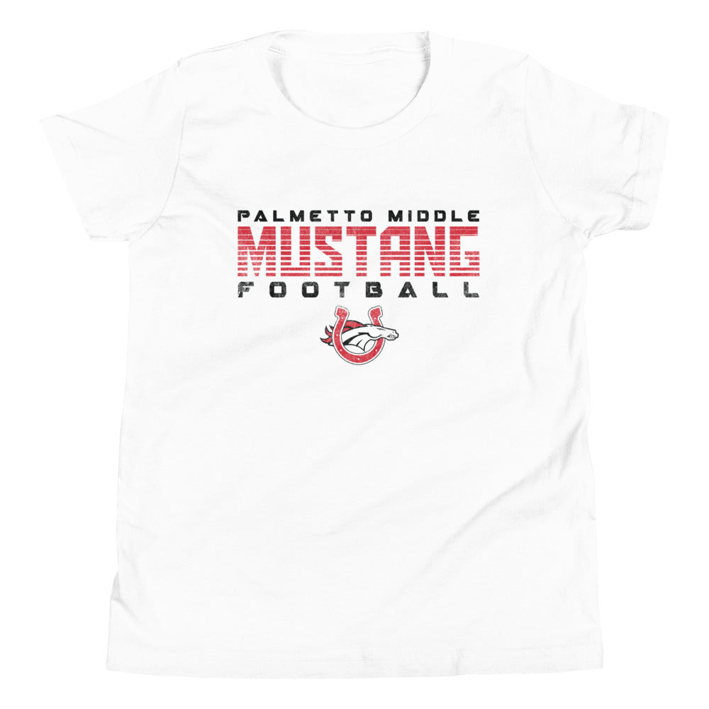 Palmetto Middle Football White Youth Staple Tee